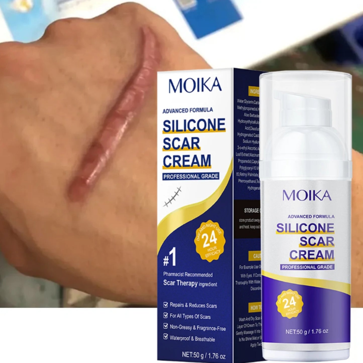 Creme de silicone removedor de Verrugas, Estrias, Marcas na pele, e todo o tipo de cicatrizes
