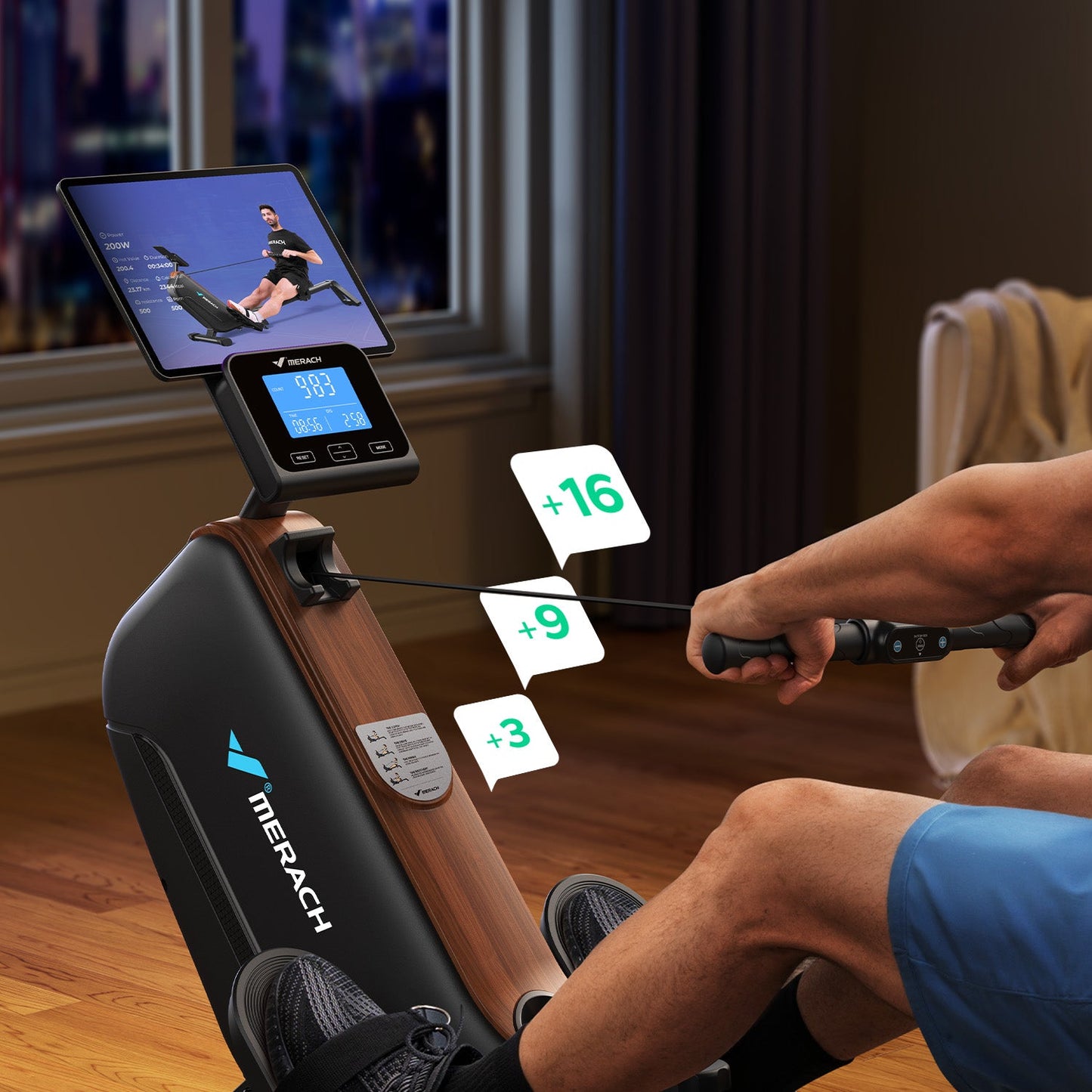 Máquina de remo eletromagnética MERACH R15 Pro