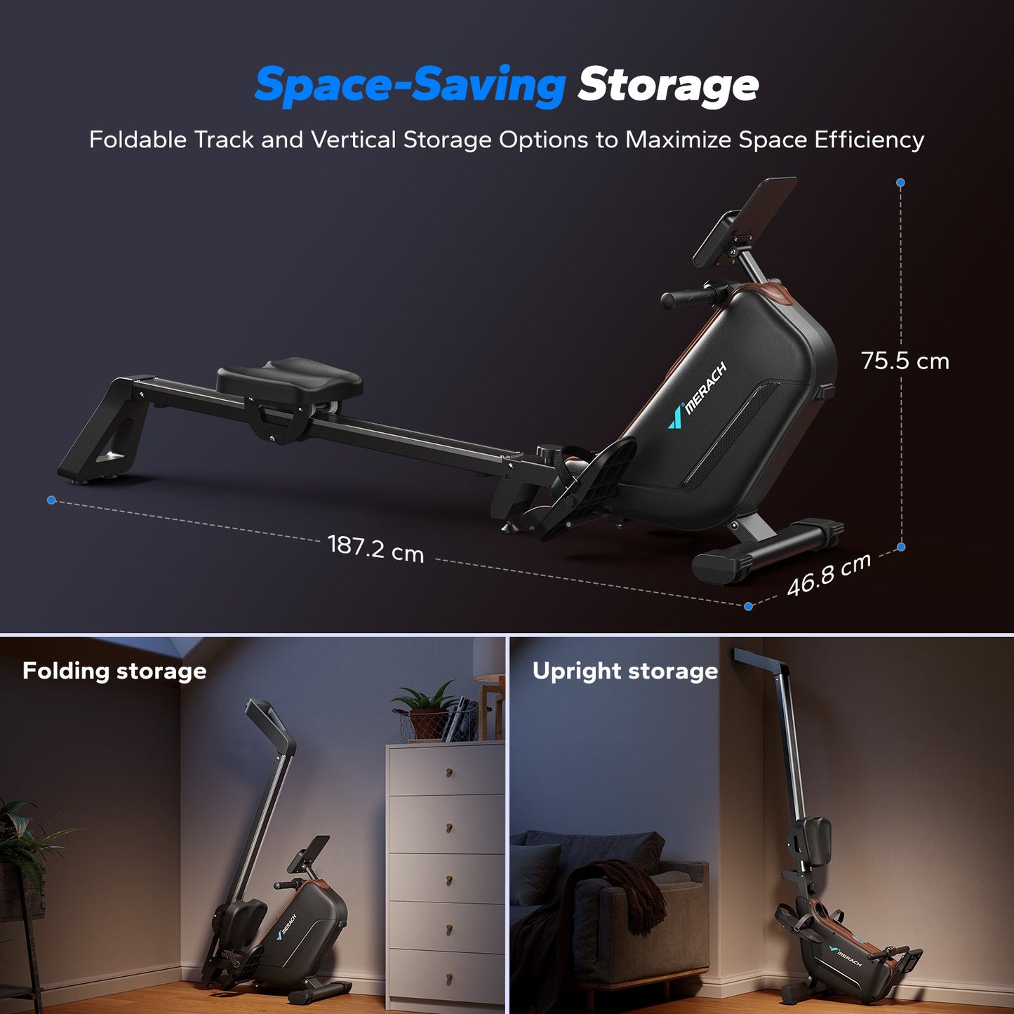 Máquina de remo eletromagnética MERACH R15 Pro