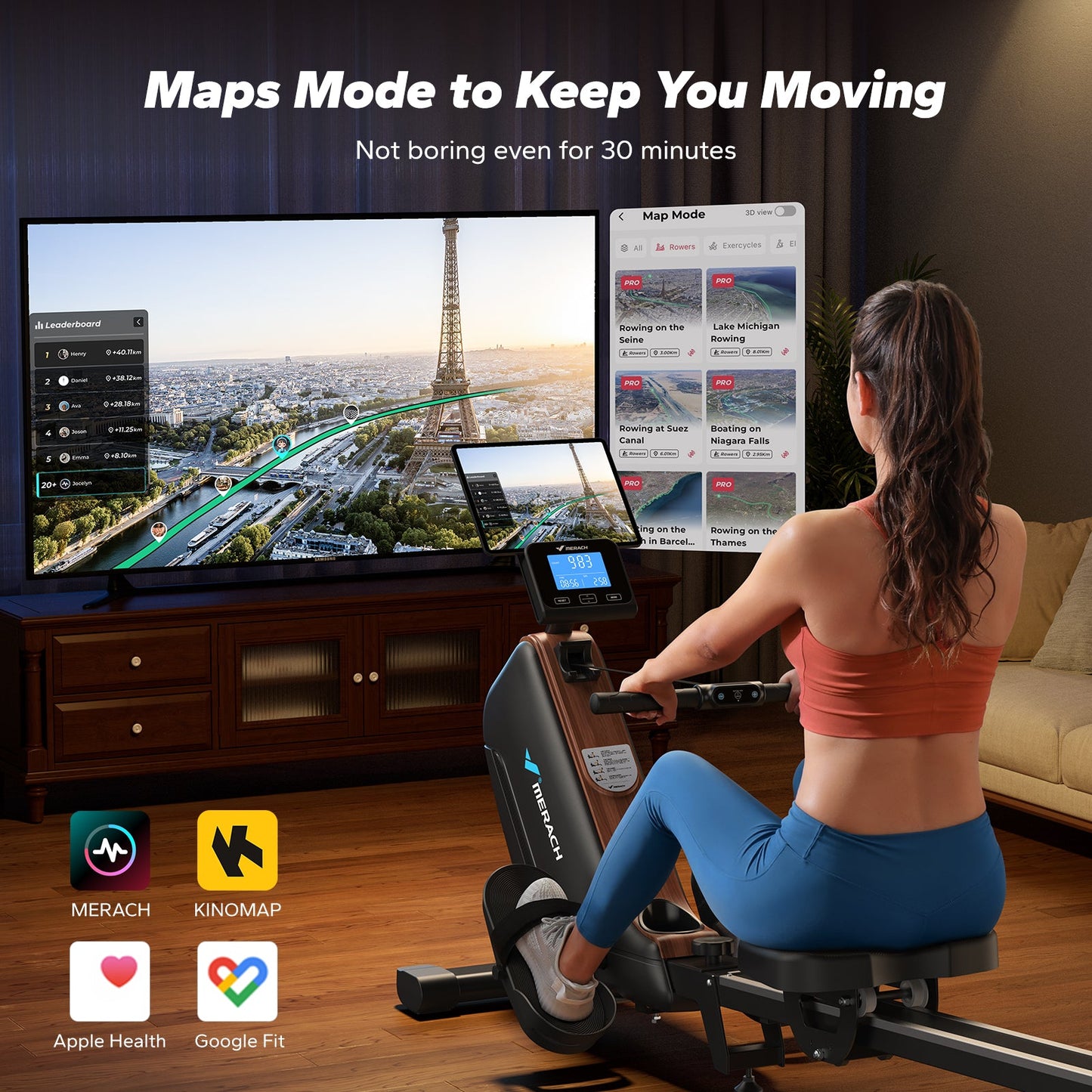 Máquina de remo eletromagnética MERACH R15 Pro